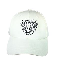 Vans Off The Wall Skate Smile Spike Curve Bill Embroidered Hat Cap Bone White