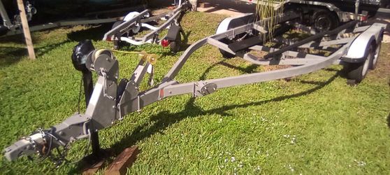 Galvanized Dual Axels Trailer Up To 24' Boat. Registration. New 14 Wheels, New Hubs, New Springs, New Lights,. Electric Jack. Ready To Load....