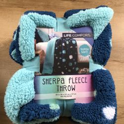 Sherpa Fleece Throw Blanket, New