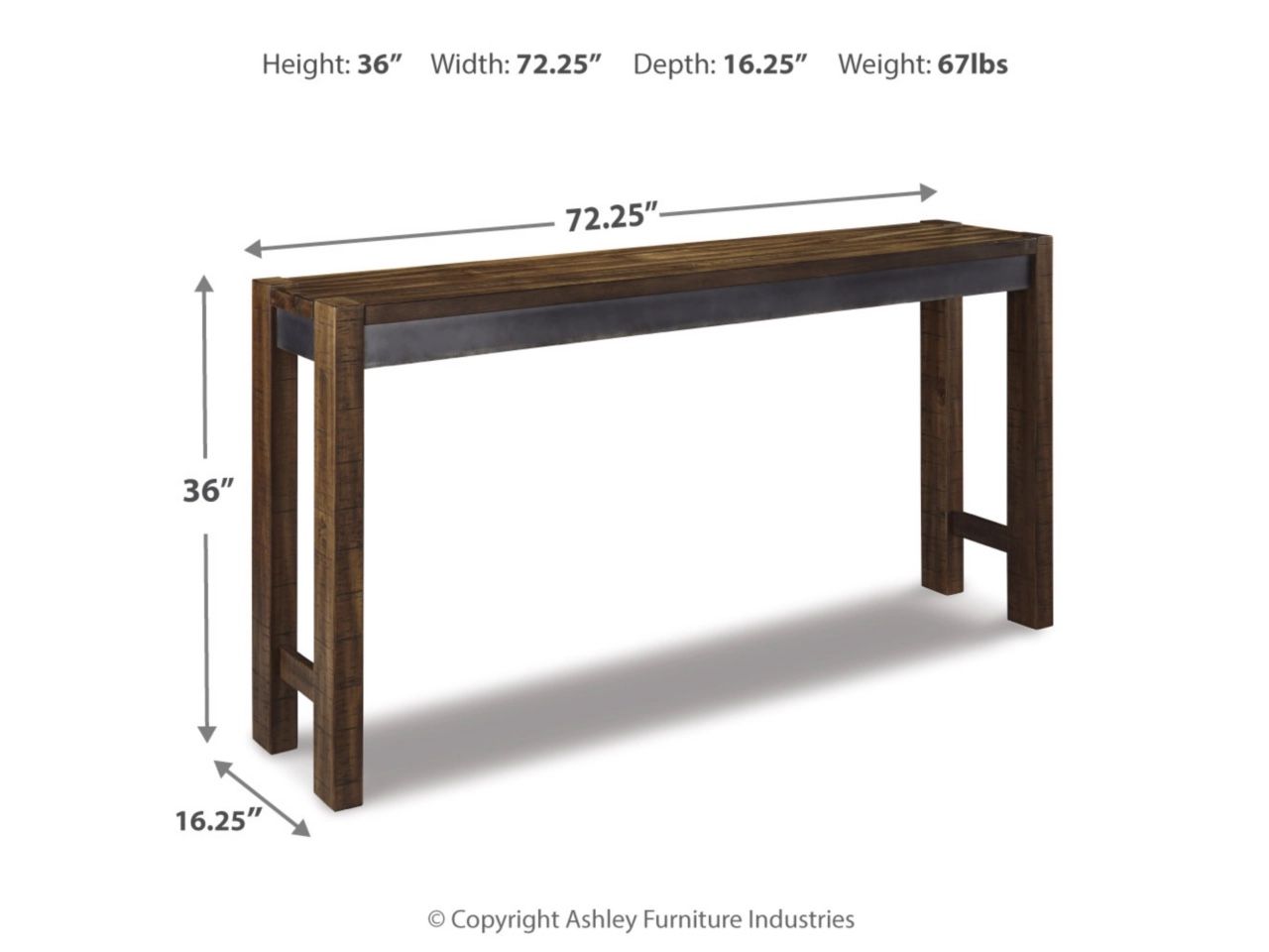 Torjin Counter Height Console Dining Table And 2 Stools