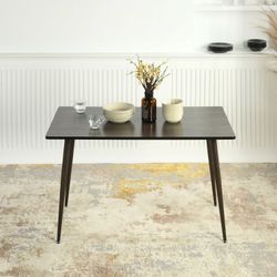 Homy Casa WHALEN 47.2"  Dark Brown Dining Table for Workspace and Home Open Box