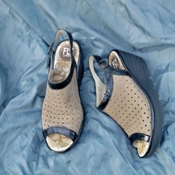 Fly London Perforated Suede Wedge