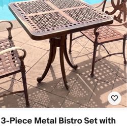 Iron Bistro Set For Patio