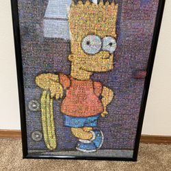 Framed Bart Simpson Puzzle Picture