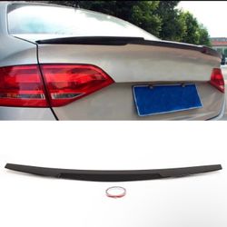 For 09-12 Audi A4 B8 M4 Style Rear Spoiler Lip Roof Wing Spoiler Gloss Black