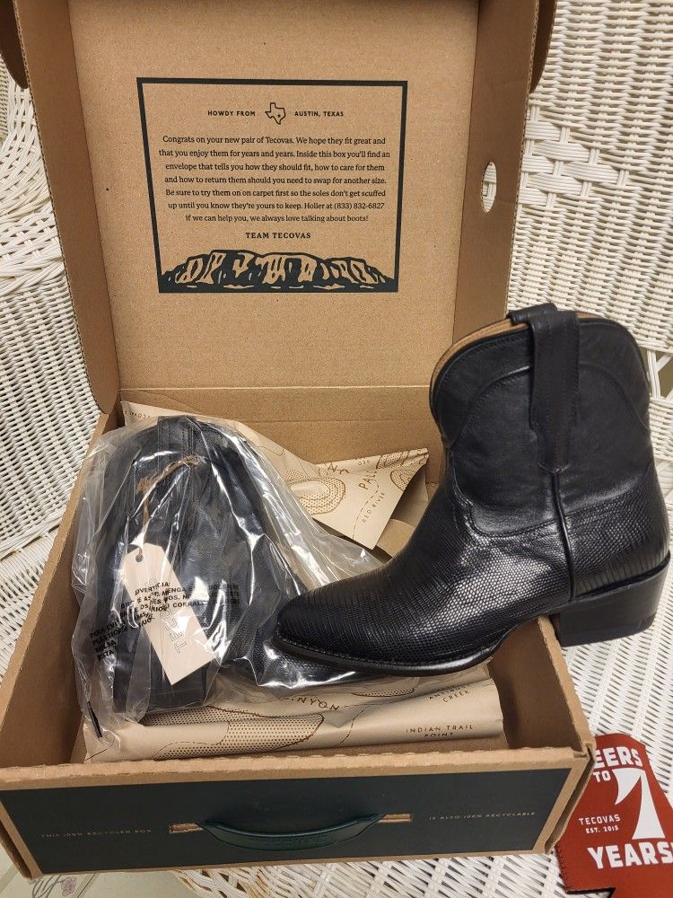 Tecovas Black Lizzard Cowgirl Boots