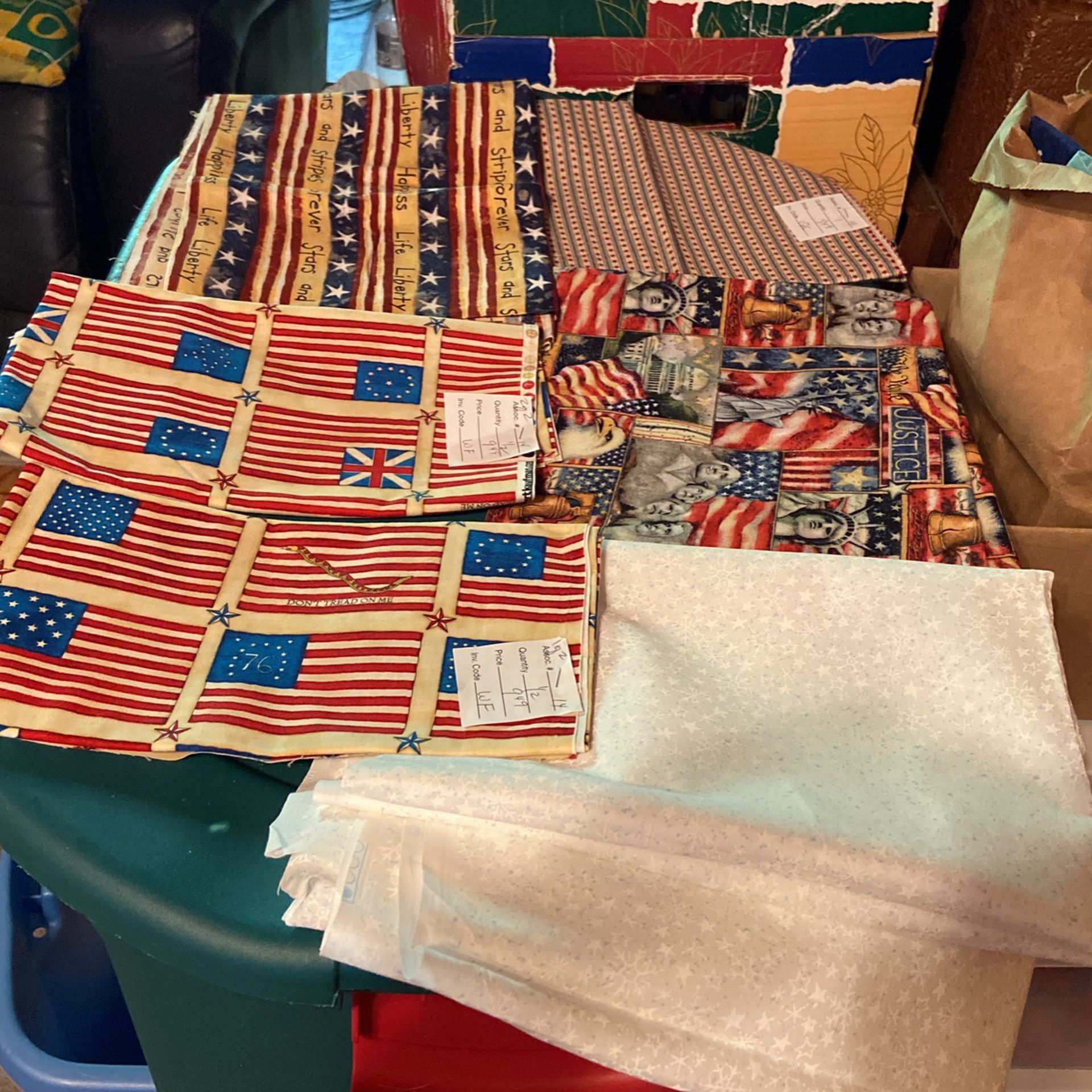 Memorial Print Fabric, Patriotic Print, Material, 4th Of July