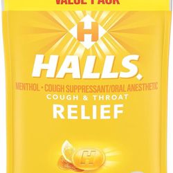 3 bags of 180ct New Sealed HALLS Relief Honey Lemon Sugar Free Cough Drops Value Pack Bulk Lot
