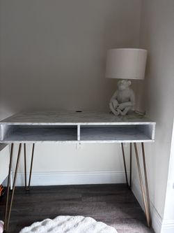 Marble-Look Desk / Console Table