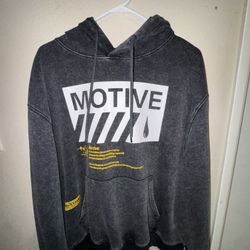 Motive washed black hoodie
