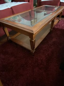 Coffee table & two end tables solid wood and good condition
