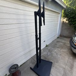 Extra Tall TV Stand w/ Mount for Screens 32 to 85", Weighted Base w/ Wheels - Black