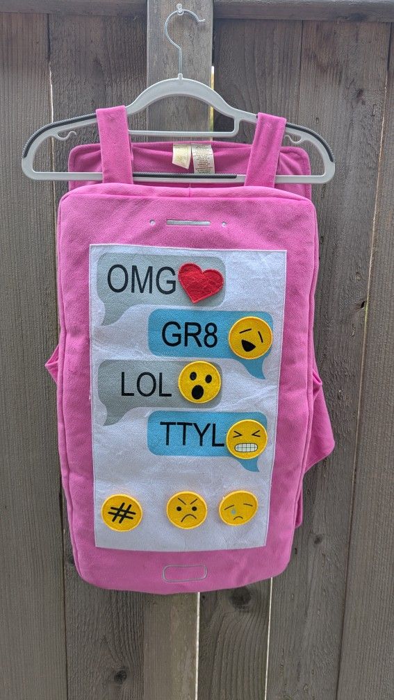 Emoji Smartphone iPhone Texting Halloween Costume One Size Fits 4-10