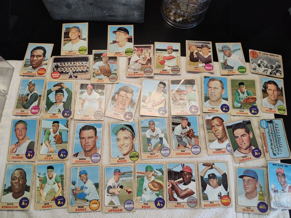 1968 Ernie banks,Roberto Clemente Etc (36cards)