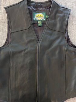 Cabela's Black Leather Vest