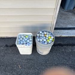 Buckets Of Assorted Golf Balls