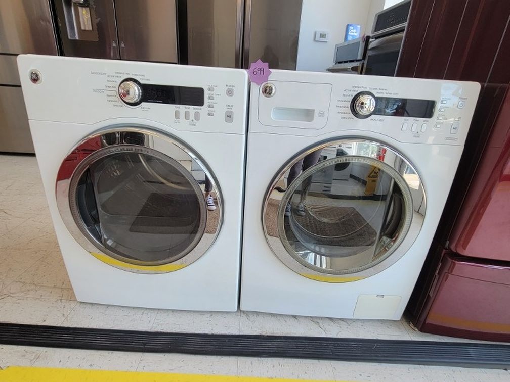Ge 24inche Front Load Washer And Electric Dryer Set Used In Good Condition With 90day's Warranty