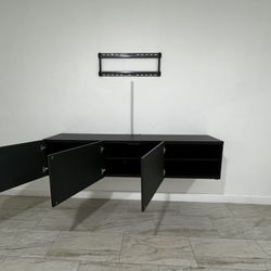 Wall-Mounted IKEA TV Stand / Floating Media Console – Black