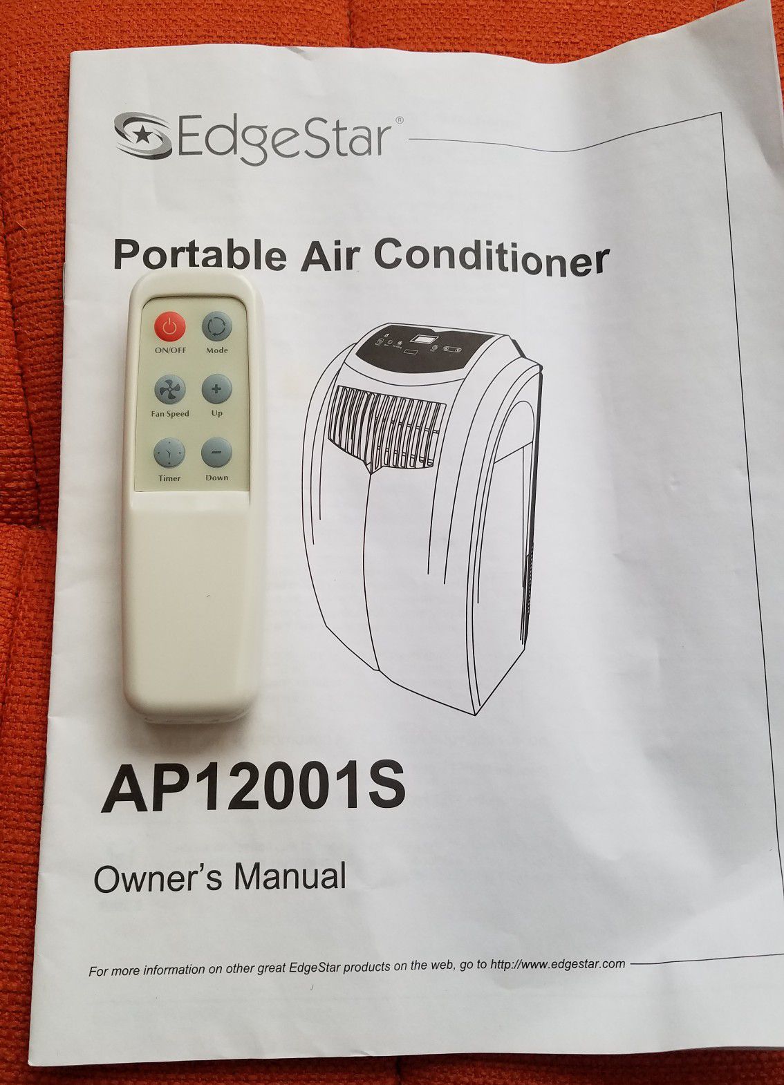REMOTE for Edgestar Air Conditioner and Owners Manual