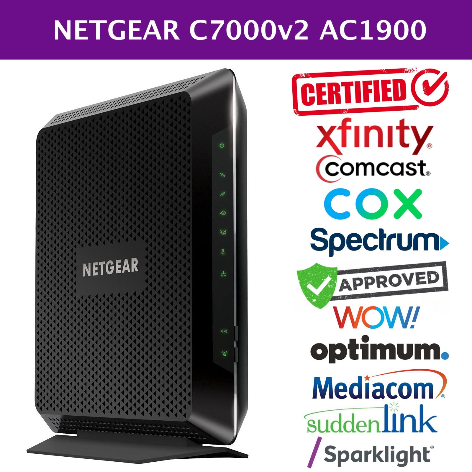 Netgear AC 1900 C7000v2 Modem+router Combo For Sale 