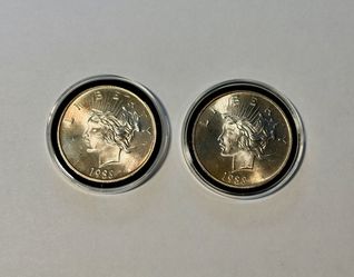 2x 1988 Liberty Silver Trade Unit 1 Troy Oz .999 Fine Silver Rounds Vintage
