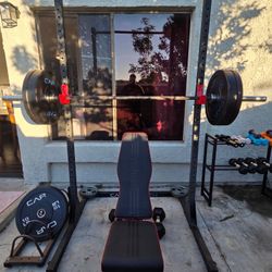 Olympic Weight Squat Rack Bench Press Barbell