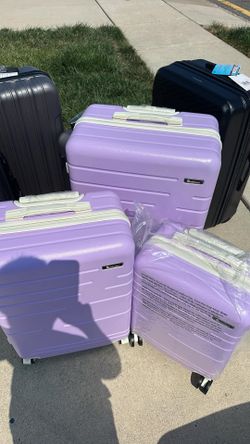 3 Piece Luggage Set, Purple