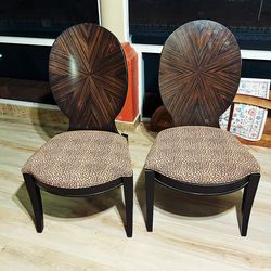 Robb & Stucky Two Piece Omni Side Cheetah Print Chairs - Good Condition - Offers Welcome