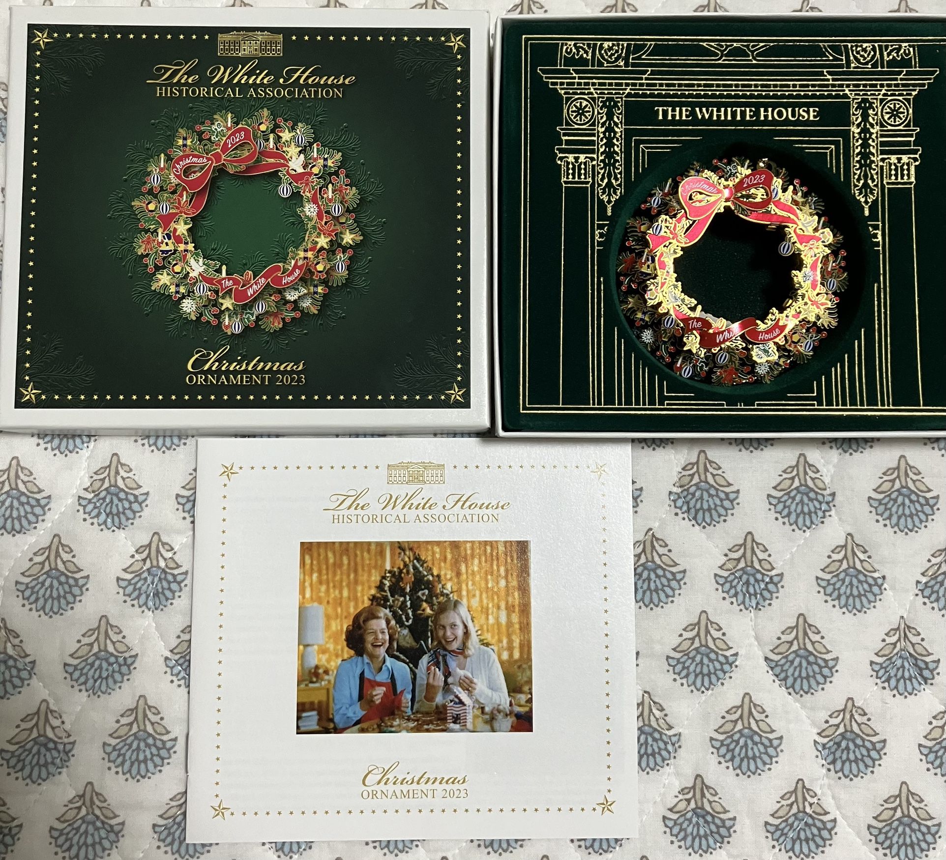 Official 2023 White House Christmas Ornament Beautiful Wreath NEW IN BOX
