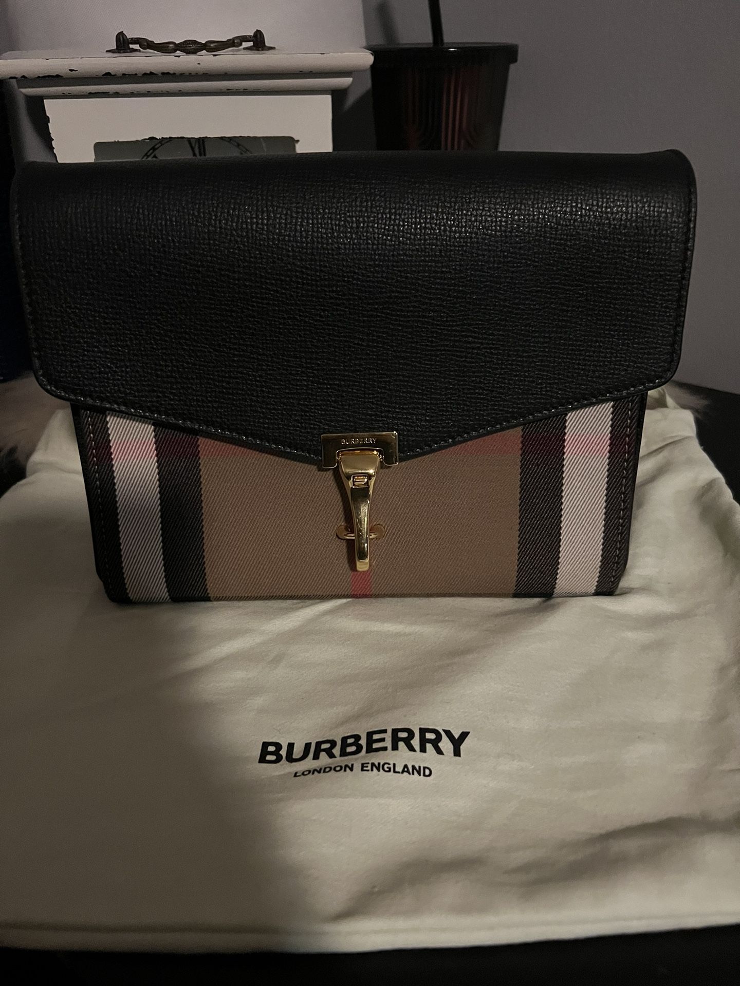 Burberry Macken Leather Cross Body bag