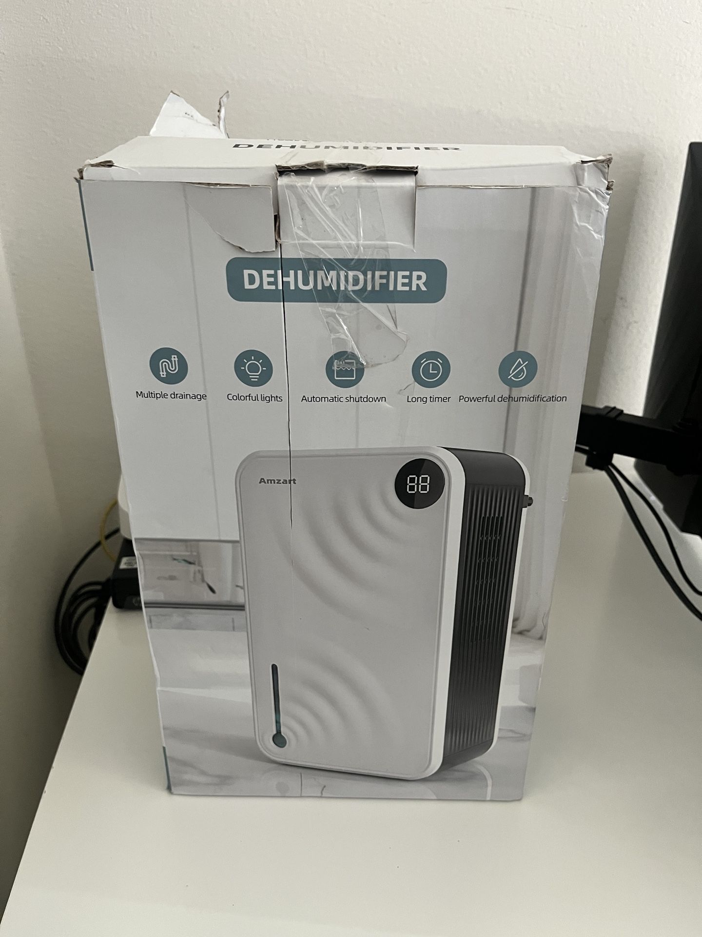 Amzart Dehumidifier(1000 Sq.Ft) Dehumidifier for Home, 118 OZ Water Tank Dehumidifiers for Basement, Dehumidifier with Timer, Humidity Display and Sil