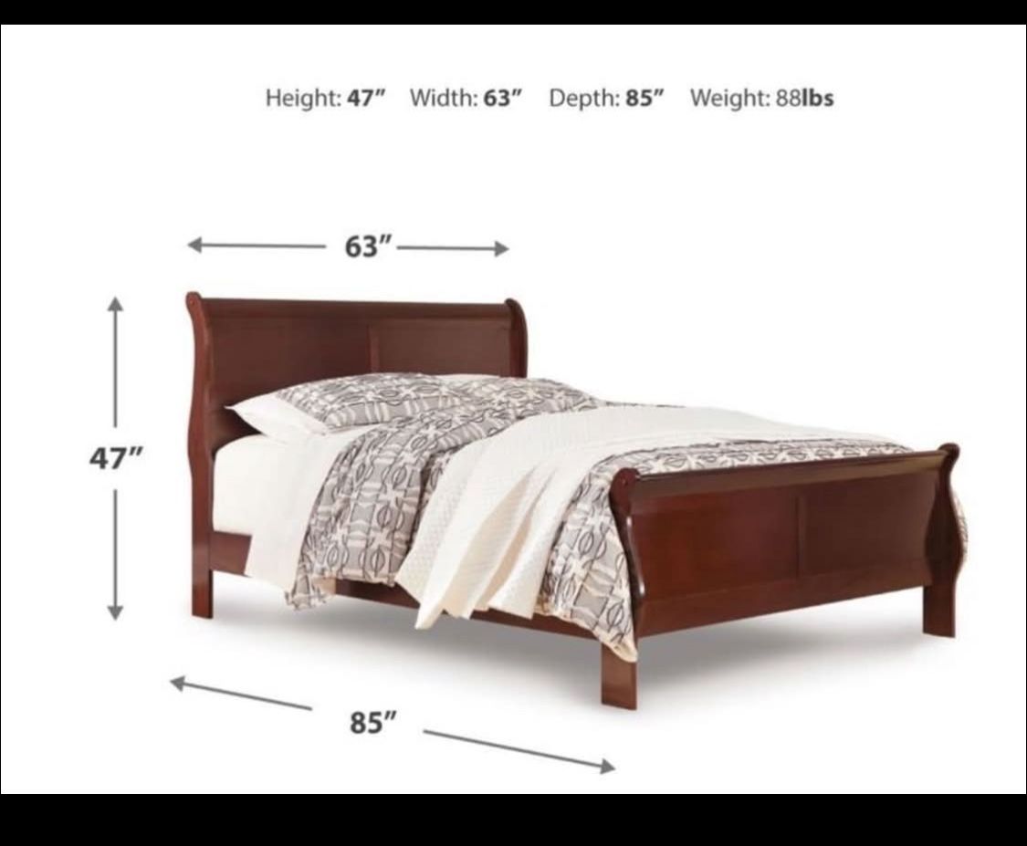 Queen Bed with Metal Platform Bed Frame & Mattress