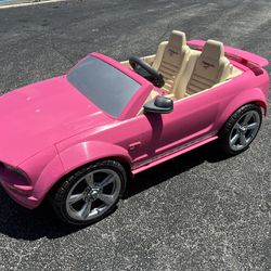 Pink Power Wheels Barbie Ford Mustang 12V Battery Electric Ride on Kid’s Car! Brand New Battery. Includes charger.  