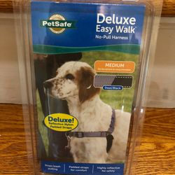 Deluxe Easy Walk Harness ~Steel/Black~ Medium - 25-50lbs New
