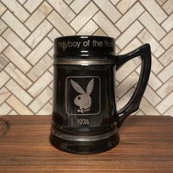 Vintage Playboy Bunny of The Year 1974 Tankard Mug for Coffee, Beer, etc. in Black