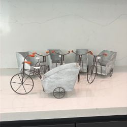 10 Wood Bicycle Planters Centerpieces For party Decor, Great For Flower Arrangements