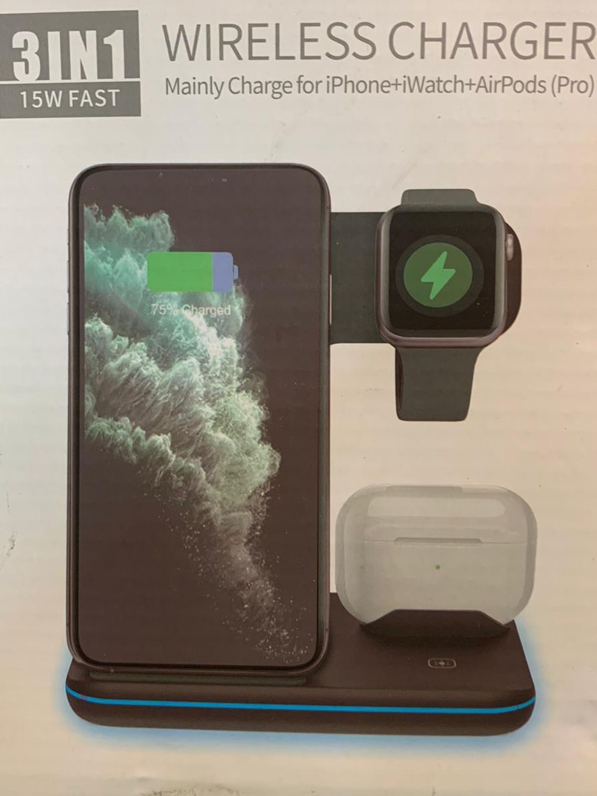 3 in 1. 15W wireless charger station for apple
