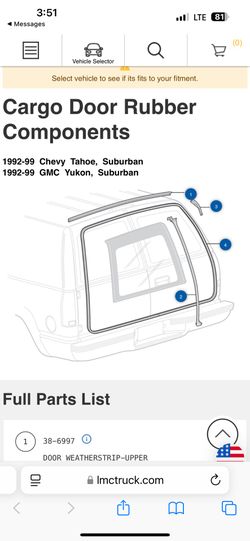 Rubber Seal Barn Doors Replacement For 1997 Chevy Suburban