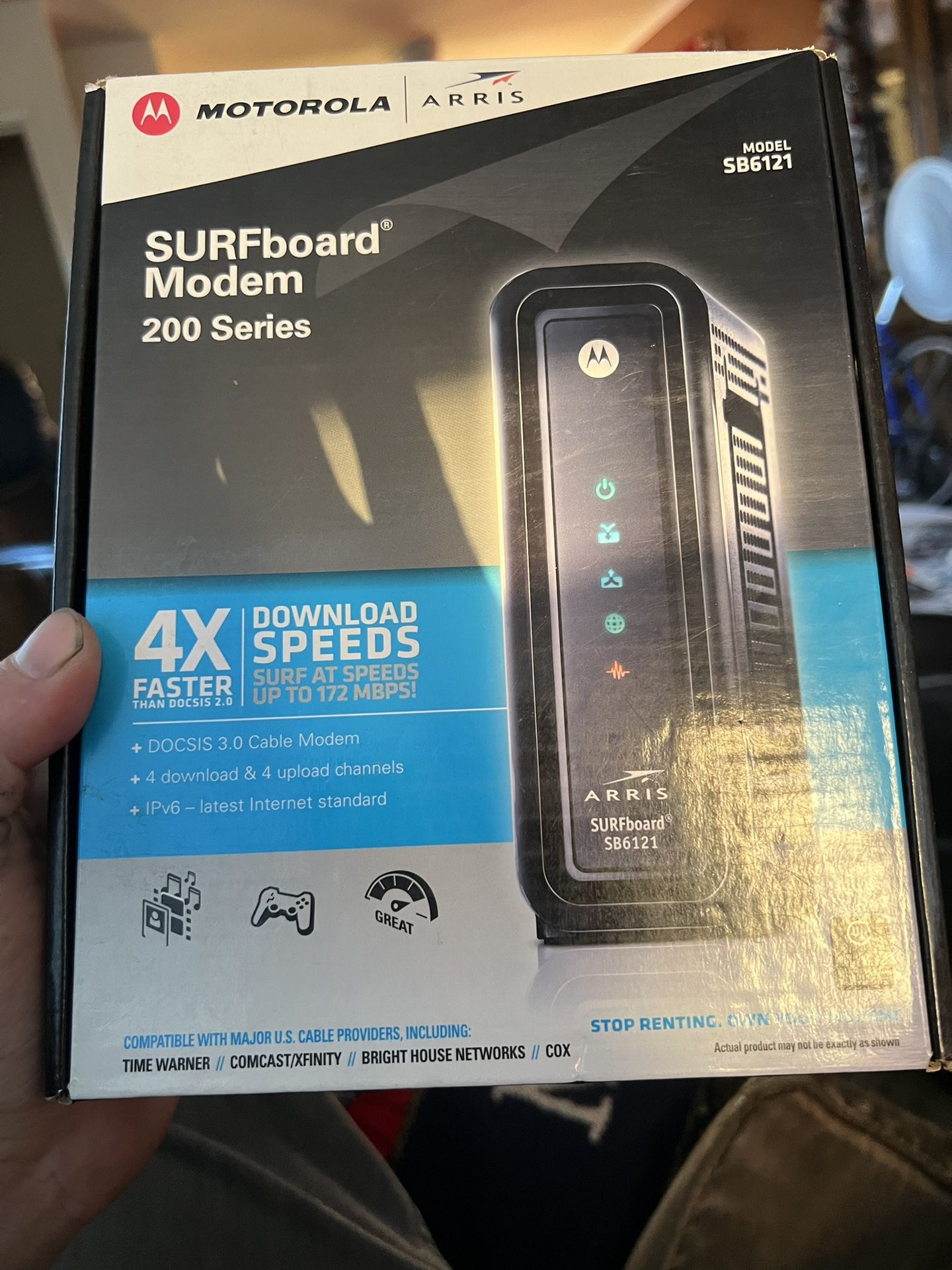 Cable Modem Motorola SURFboard eXtreme SB6121 DOCSIS 3.0 Tested W Power Cord
