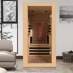 EROMMY Single Infrared Sauna With Backrest For Home Or Gym