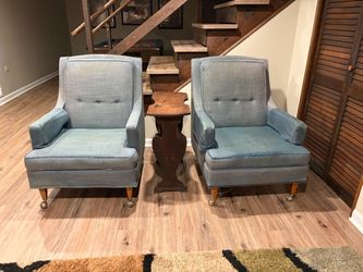 vintage mid-century modern high back chairs