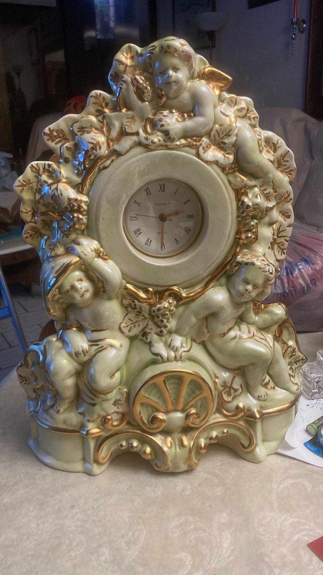 Ornamental, Antique Angel Clock