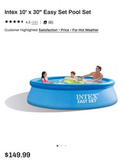 Intex Easy Set Vinyl Pool 10’ x 30”