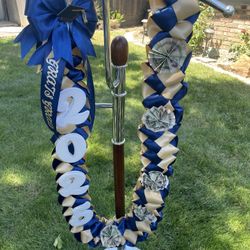 Navy Blue And Gold Graduation Lei With Money 