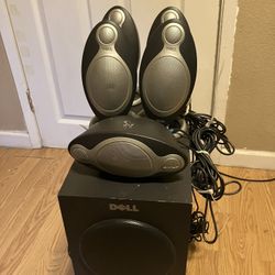 Deal Altec Lansing THX 5.1 Surround Sound System Subwoofer, And Five Speakers