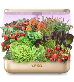 LYKO 12 PODS HYDROPONICS GROWING SYSTEM KIT, INDOOR GARDEN W/FULL-SPECTRU