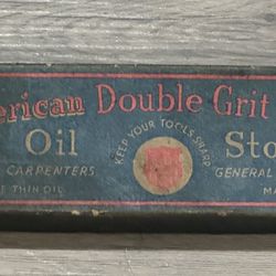 Vintage American Double Grit Emery Oil Stone in Box Sharpening Honing