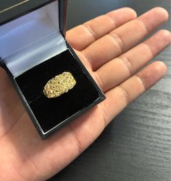 10K Gold Nugget Ring Size 8.5