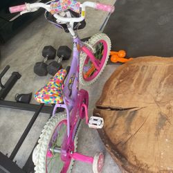 16” Shopkins Girl Bike With Training Wheels