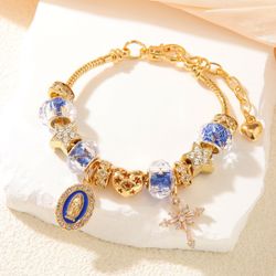 DIY blue devil eye glass diamond star hand jewelry exquisite matching trend personality bracelet  wit